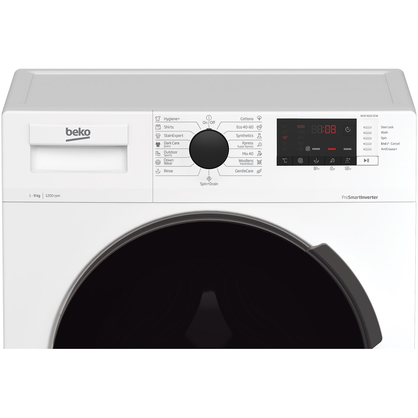 Masina de spalat rufe Beko WUE 9622 XCW, 9 kg, 1200 RPM, Clasa C, AddXtra, Motor ProSmart Inverter, SteamCure, Alb