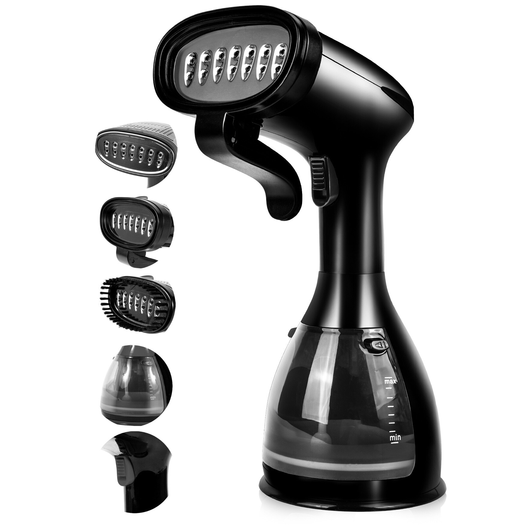 Aparat De Calcat Vertical Cu Abur, Maltec, Hds5000W, Negru/Rosu, Putere 1500 W, Capacitate Rezervor 280 ml, Set 7In1, Oprire Automata, Calcare Verticala, Randament Abur Pana La 32 G/Min, Negru