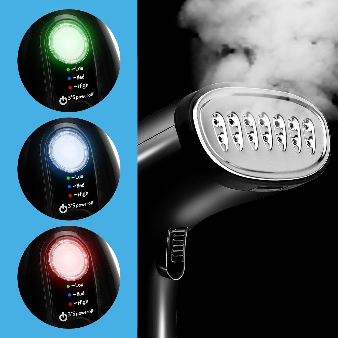 Aparat De Calcat Vertical Cu Abur, Maltec, Hds5000W, Negru/Rosu, Putere 1500 W, Capacitate Rezervor 280 ml, Set 7In1, Oprire Automata, Calcare Verticala, Randament Abur Pana La 32 G/Min, Negru