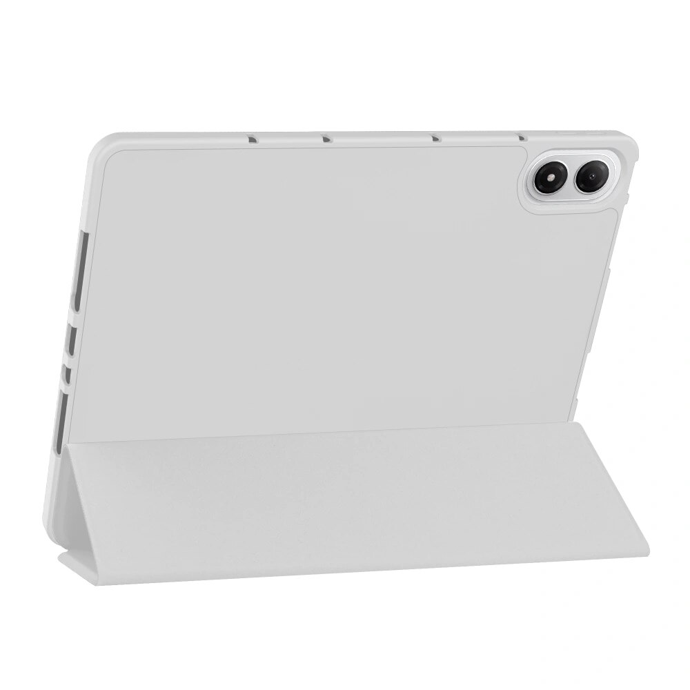 Husa pentru Xiaomi Redmi Pad 2 Pro Soft Shell Light & Slim cu functie wake-up/sleep si compartiment pentru stylus, tip stand - gri