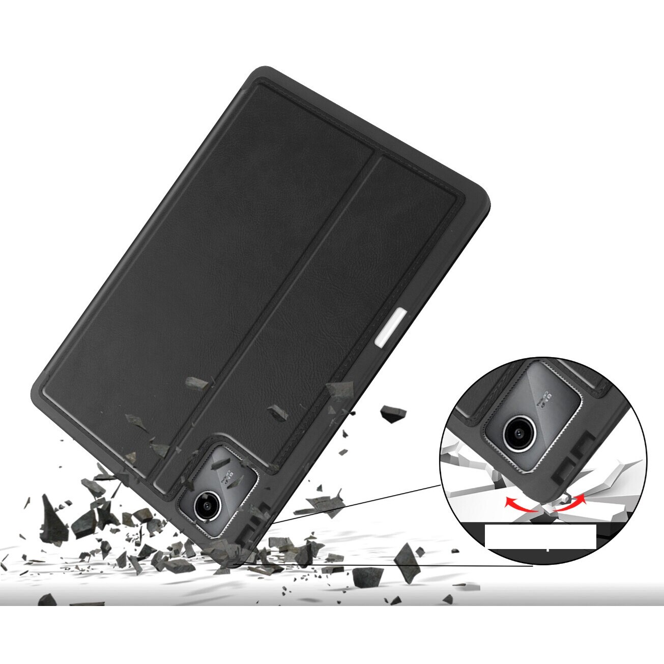 Carcasa Transparenta Pentru Creion Cu Card Pentru Lenovo Tab M11 10.95" 11" Tb330fu Tb330xu Tb331fc Negru