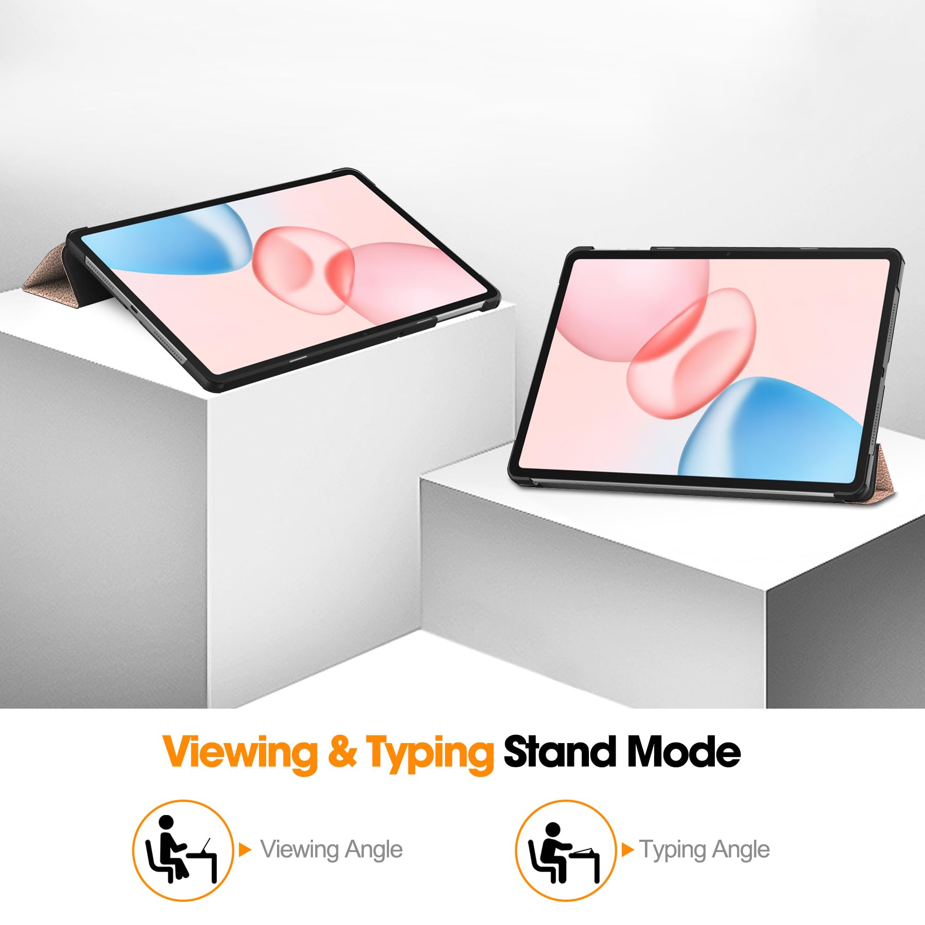 Husa tableta pentru Honor Pad10 12.1"(2025), Auto functie sleep/wake tip stand, Auriu rose