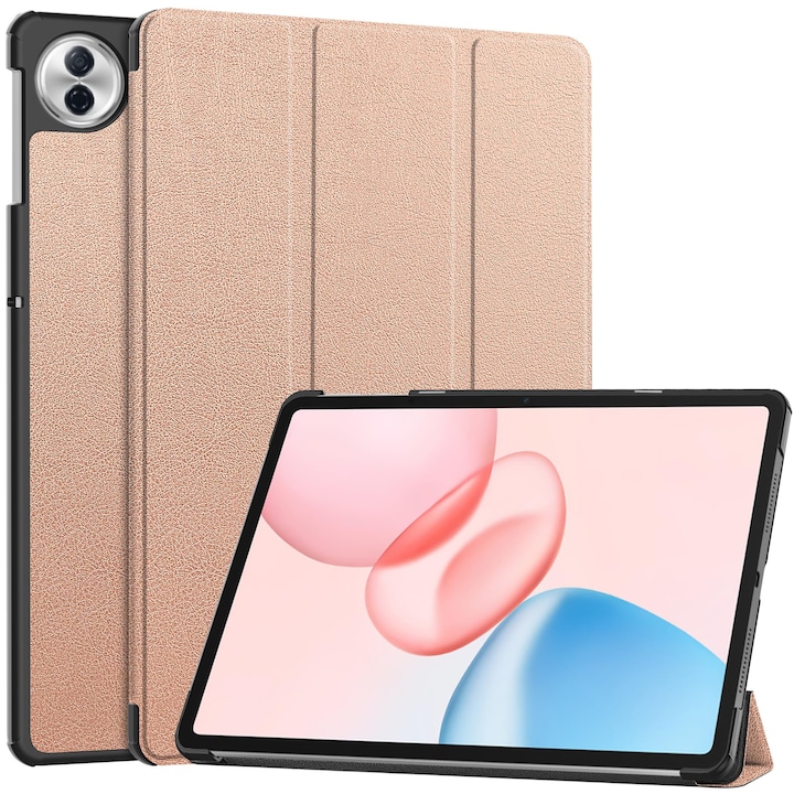Husa tableta pentru Honor Pad10 12.1"(2025), Auto functie sleep/wake tip stand, Auriu rose