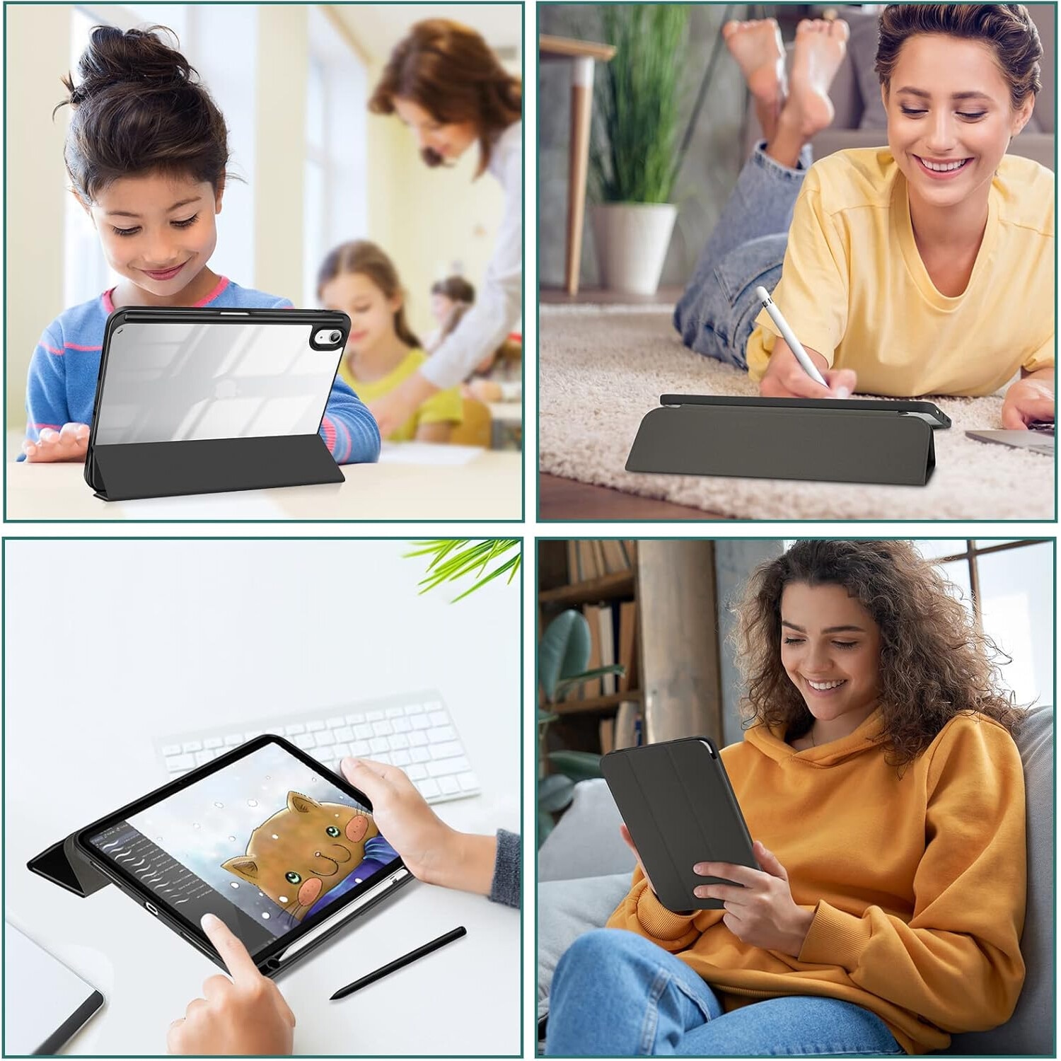 Husa tableta, Compatibil cu iPad 10.9 inch 2022, Negru