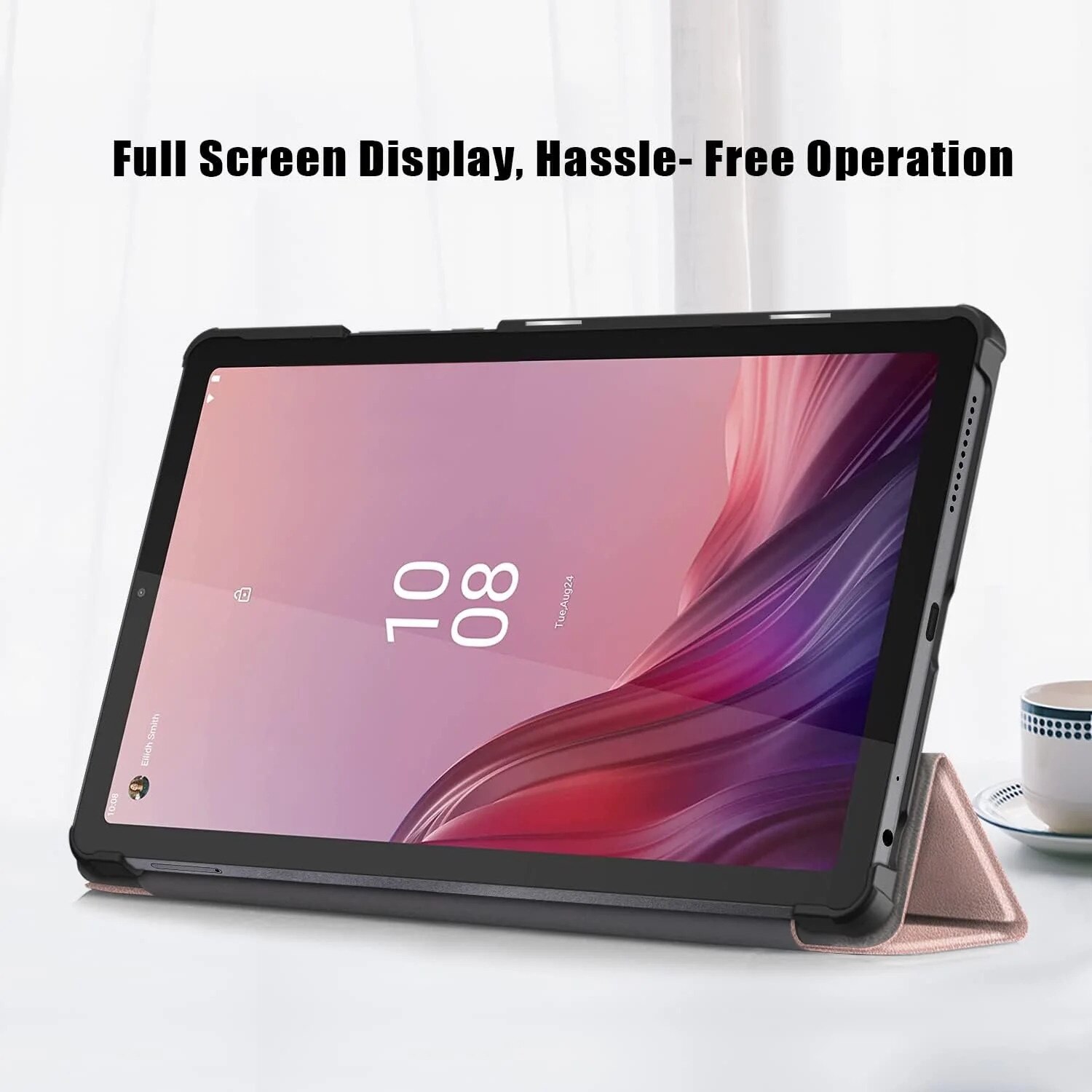 Husa Slim Sigloo, Smart Cover, Trifold, pentru tableta Lenovo Tab P11 / P11 Plus TB-J607/J606F, 11 inch, model Golden