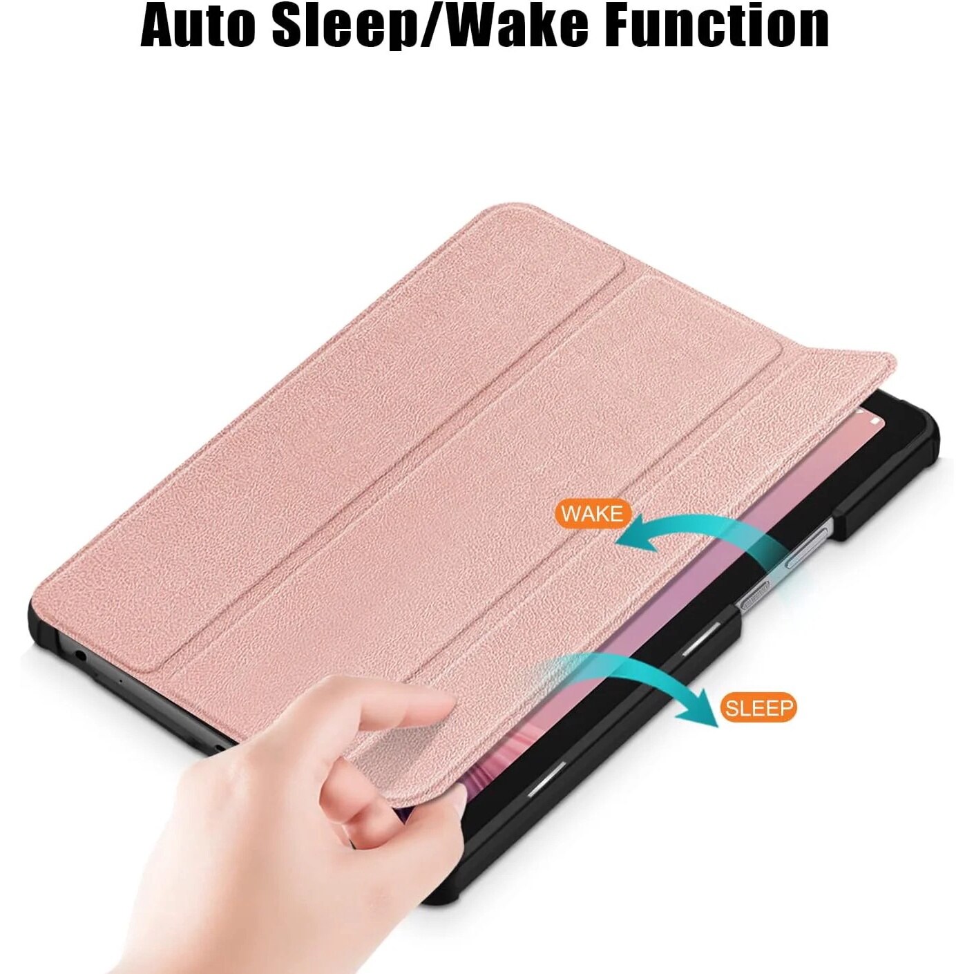 Husa Slim Sigloo, Smart Cover, Trifold, pentru tableta Lenovo Tab P11 / P11 Plus TB-J607/J606F, 11 inch, model Golden
