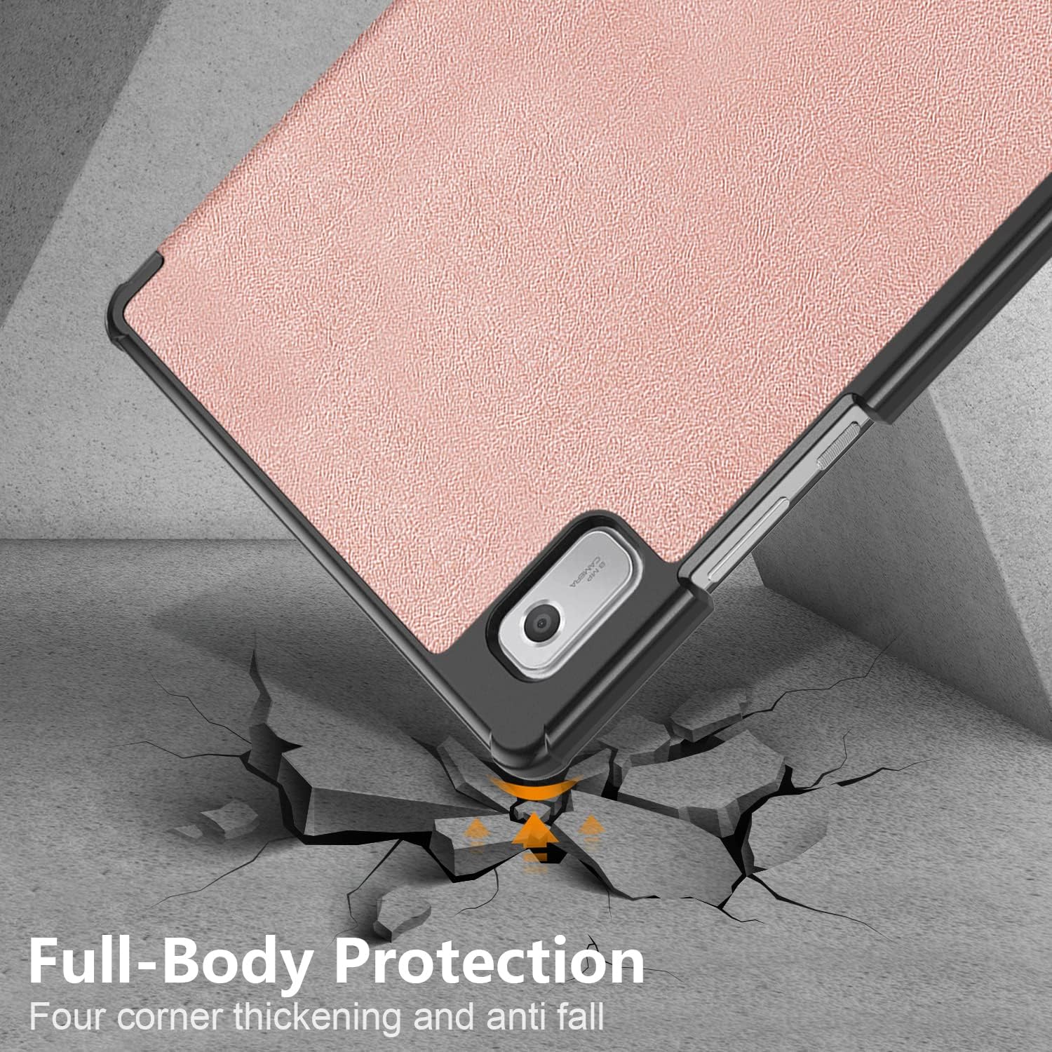 Husa Slim Sigloo, Smart Cover, Trifold, pentru tableta Lenovo Tab P11 / P11 Plus TB-J607/J606F, 11 inch, model Golden