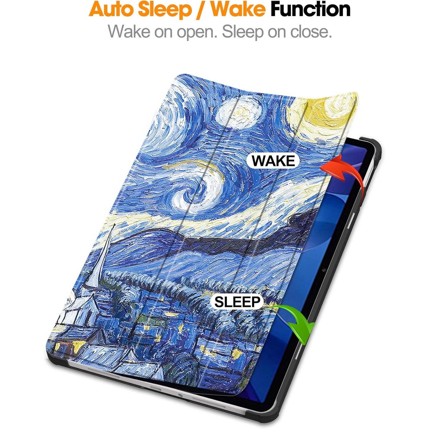 Husa Sigloo pentru tableta Xiaomi Redmi Pad Pro 12.1" – Slim, Tri-Fold Magnetic, Piele Ecologica, Antisoc, Stand Reglabil, – model Star Night