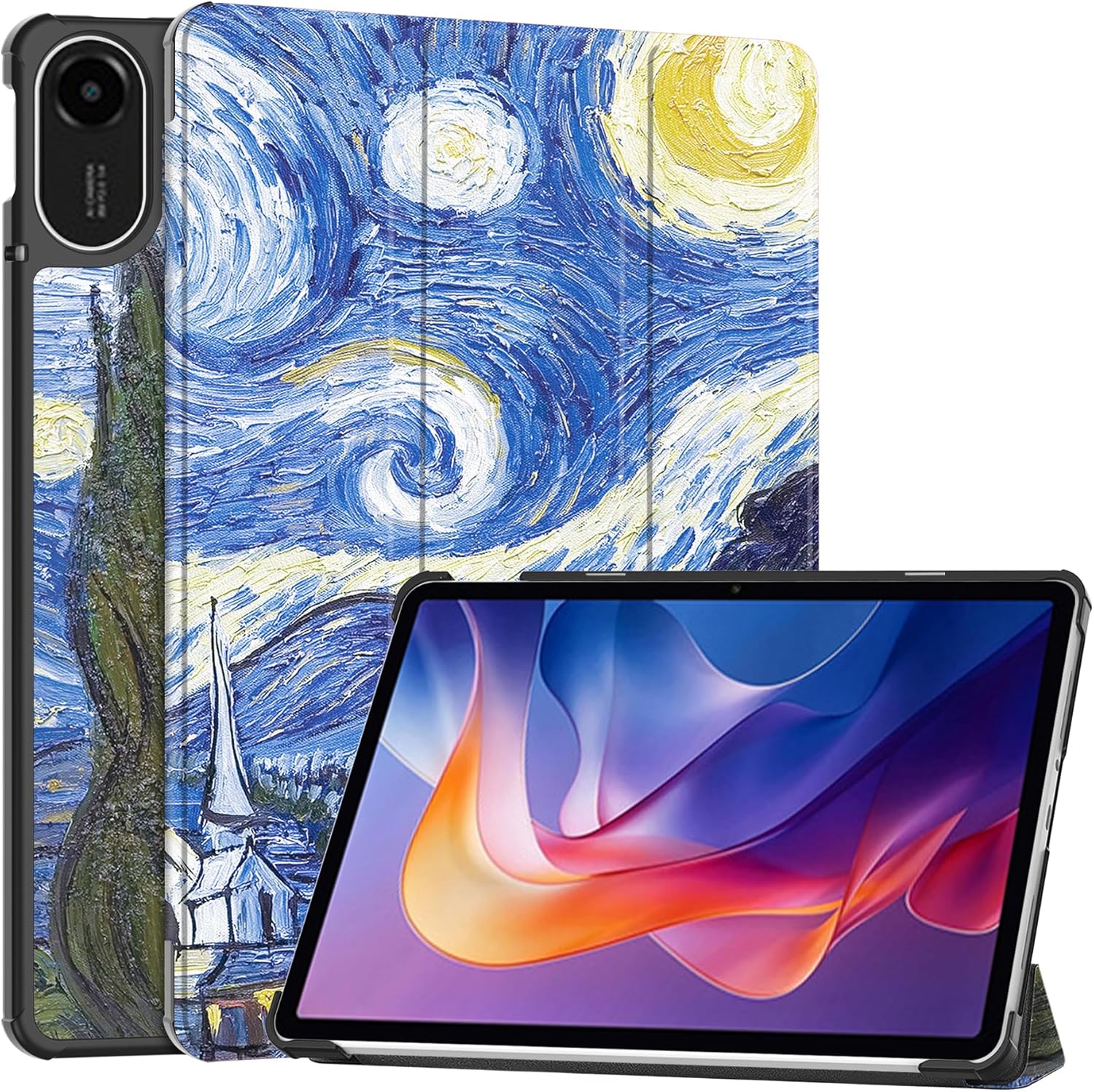 Husa Sigloo pentru tableta Xiaomi Redmi Pad Pro 12.1" – Slim, Tri-Fold Magnetic, Piele Ecologica, Antisoc, Stand Reglabil, – model Star Night