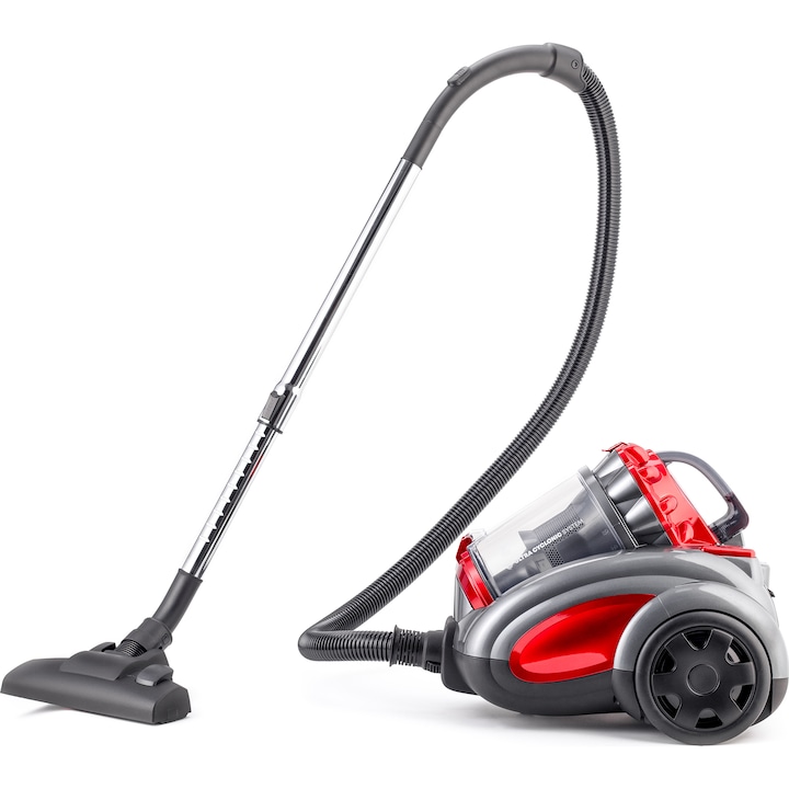 Aspirator fara sac Daewoo RCC-250R-2, 2.5 L, 800 W, Rosu