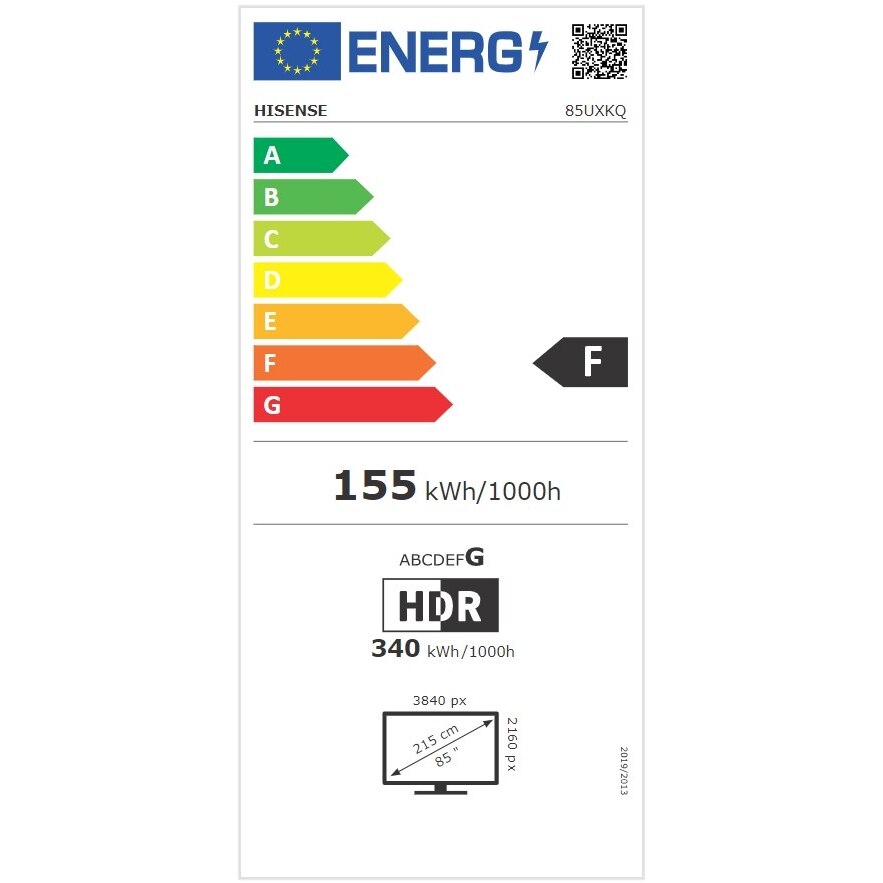 Televizor HISENSE Mini-LED ULED 85UXKQ, 216 cm, Smart, 4K Ultra HD, 144 Hz, Clasa F