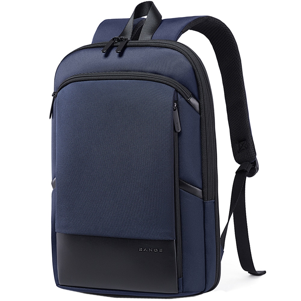 Rucsac laptop 15.6 inch, extensibil, buzunar antifurt, sistem fixare pe valiza, rezistent la stropi de apa, model ingust, design minimalist, BANGE, BG77115BE, Albastru
