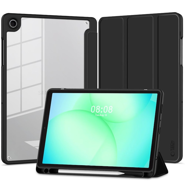Husa Tech-Protect SC Pen Hybrid compatibila cu Samsung Galaxy Tab A9+ / A11+ PLUS 11.0 X210 / X215 / X216 / X230 / X235 / X236, 11 inch, Negru