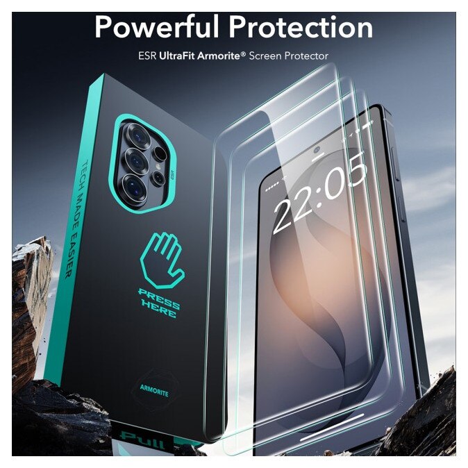 Set 2 x Folie Sticla Securizata ESR Compatibila Cu Samsung Galaxy S26 Ultra, Montaj Usor Cu Sistem Aplicare Inclus, Transparenta