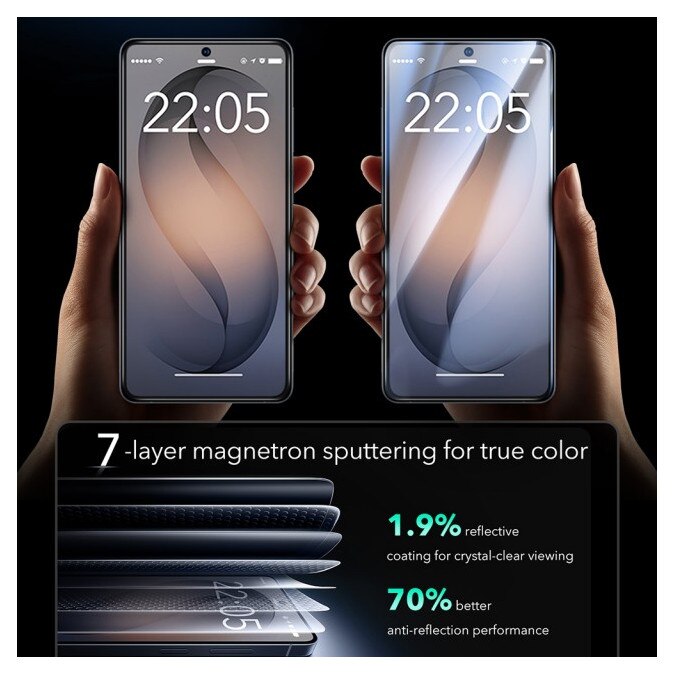 Set 2 x Folie Sticla Securizata ESR Compatibila Cu Samsung Galaxy S26 Ultra, Montaj Usor Cu Sistem Aplicare Inclus, Transparenta