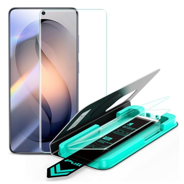 Set 2 x Folie Sticla Securizata ESR Compatibila Cu Samsung Galaxy S26 Ultra, Montaj Usor Cu Sistem Aplicare Inclus, Transparenta