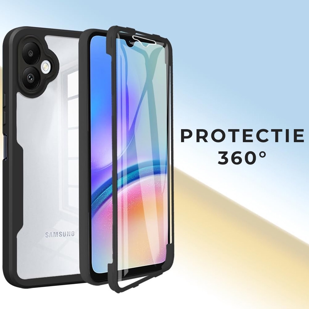 Husa pentru Samsung Galaxy A06 DaDen® ColorVerse 360, Antisoc, Protectie completa spate-ecran, Negru