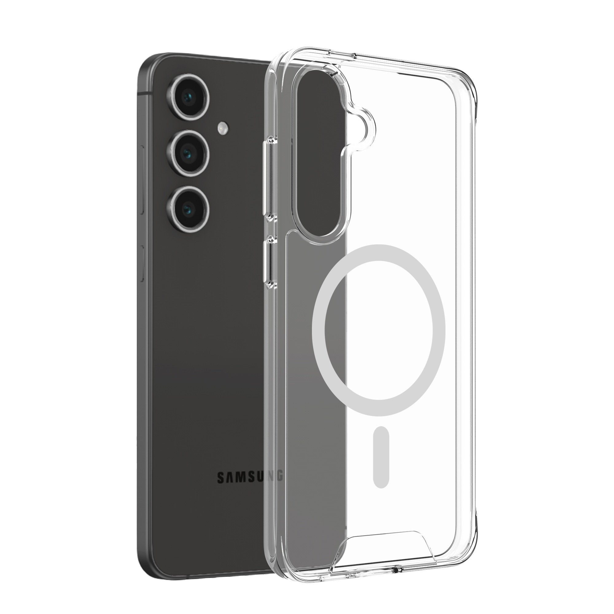 Husa de Protectie, Compatibila Samsung Galaxy S24 FE, Doctor Shield Fantom, MagSafe -Transparent