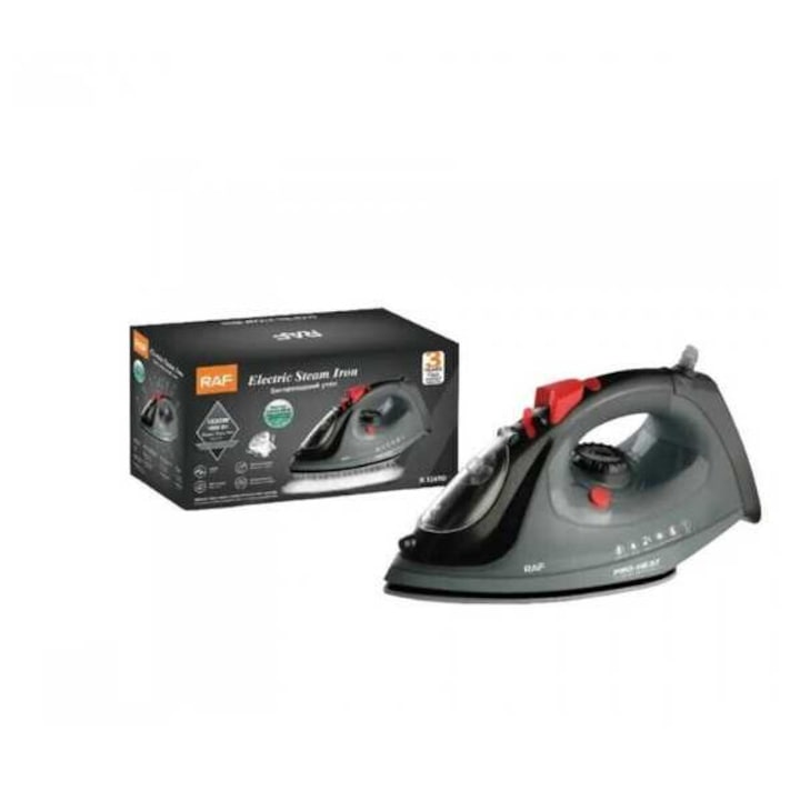 Fier de călcat profesional cu aburi Raf R.1245G – 1800W, cu talpă ceramică și funcție de autocurățare