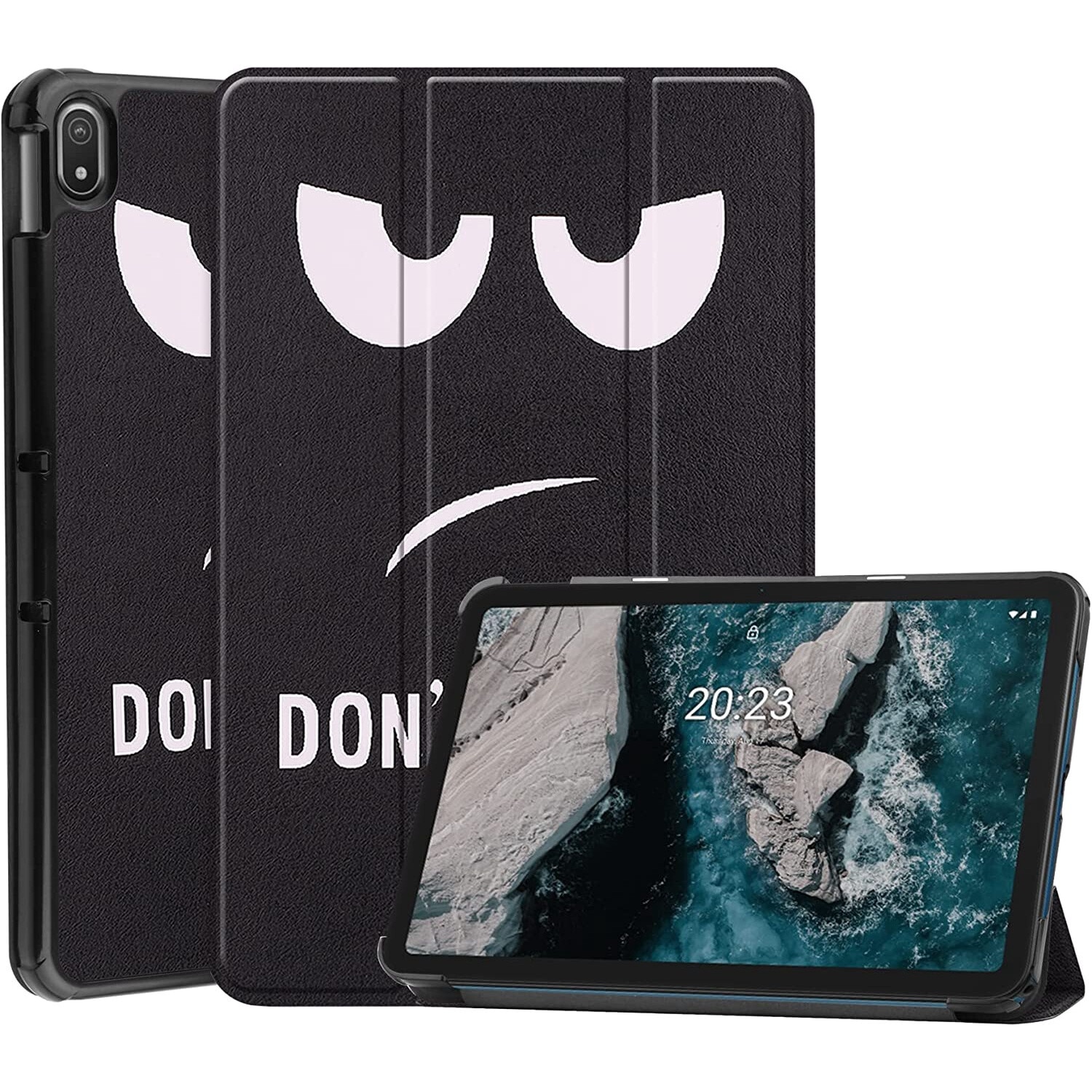 Husa Slim Sigloo, Smart Cover, Trifold, pentru tableta Lenovo Tab P11 / P11 Plus TB-J607/J606F, 11 inch, model Don't Touch Me