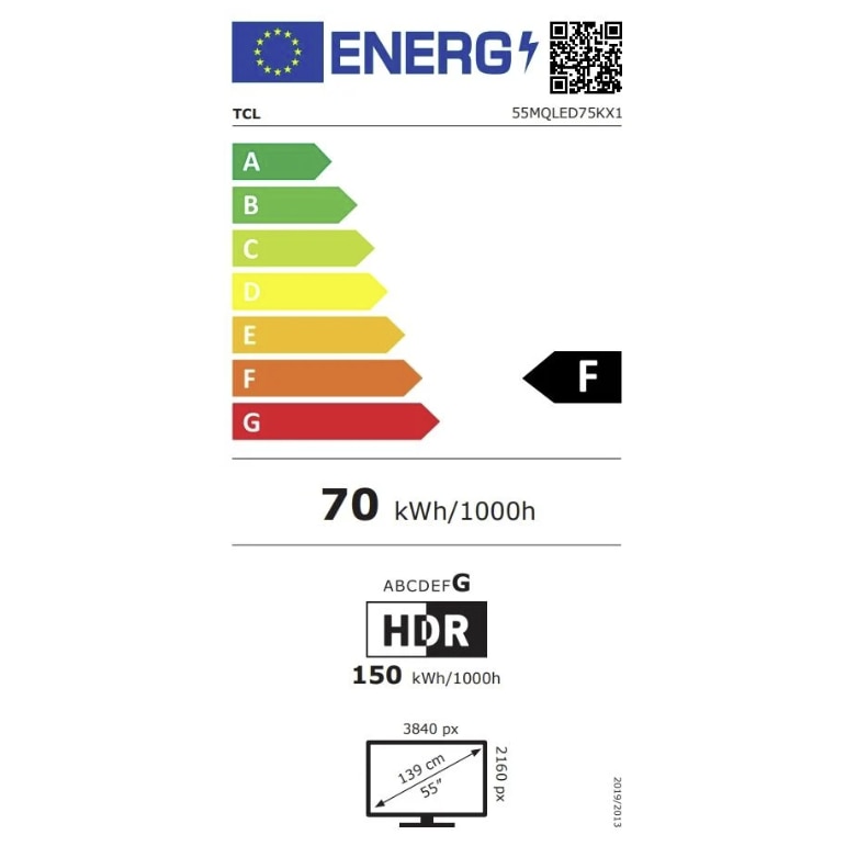 Televizor mini LED TCL 55MQLED75K, 140 cm, 4K UHD, HDR, Smart TV, 120 Hz