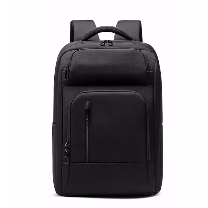 Rucsac laptop 15.6", casual, compact, impermeabil, Escalate, 43x14x28 cm, Negru