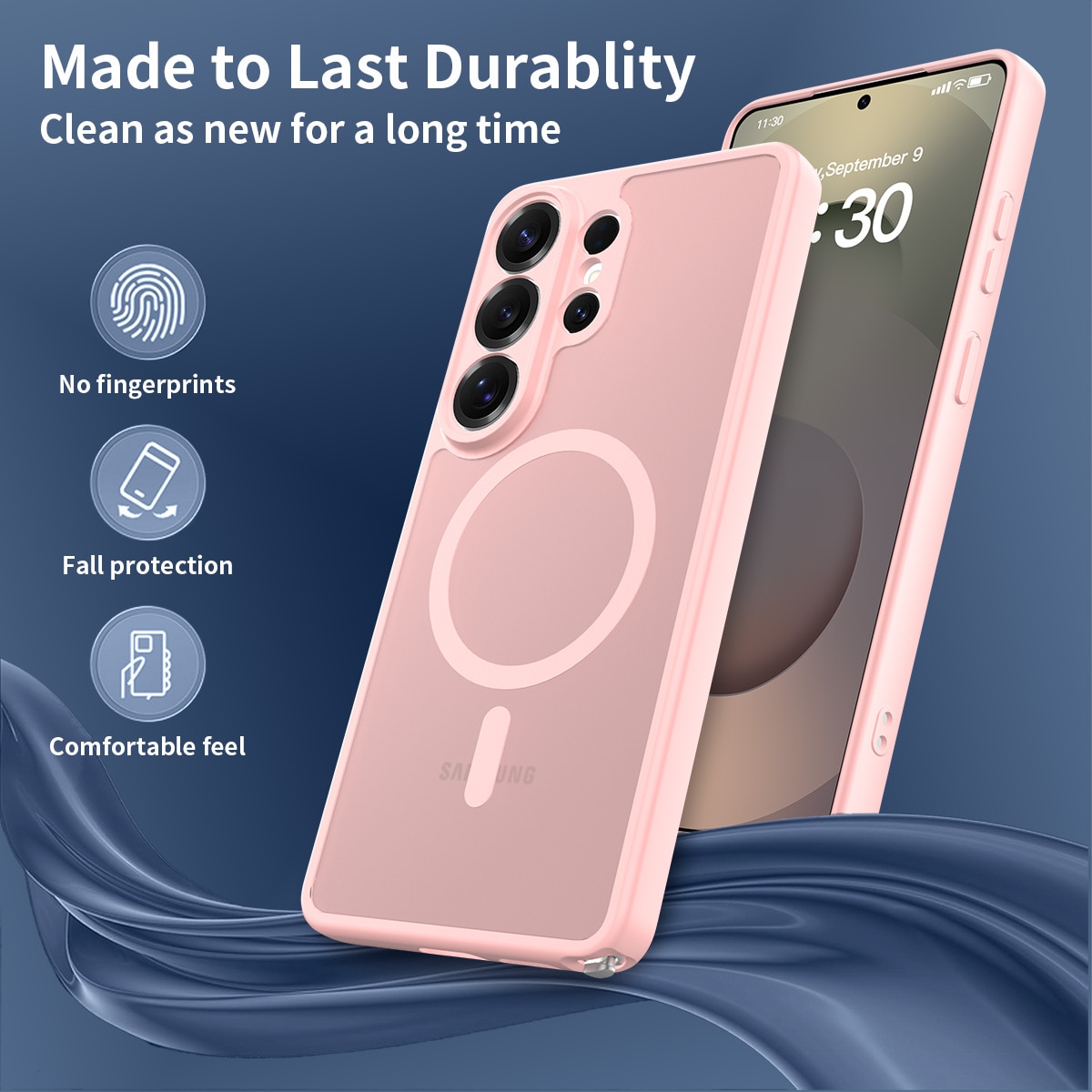 Husa de protectie pentru Samsung Galaxy S26 Ultra, Omelivon, MagSafe, Protectie completa, Anti-Soc, Decupaje Precise, Incarcare Wireless, Materiale Premium, Roz deschis