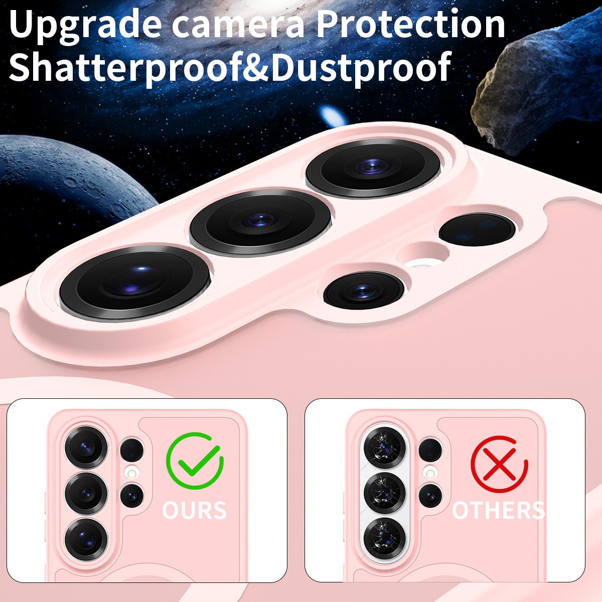 Husa de protectie pentru Samsung Galaxy S26 Ultra, Omelivon, MagSafe, Protectie completa, Anti-Soc, Decupaje Precise, Incarcare Wireless, Materiale Premium, Roz deschis