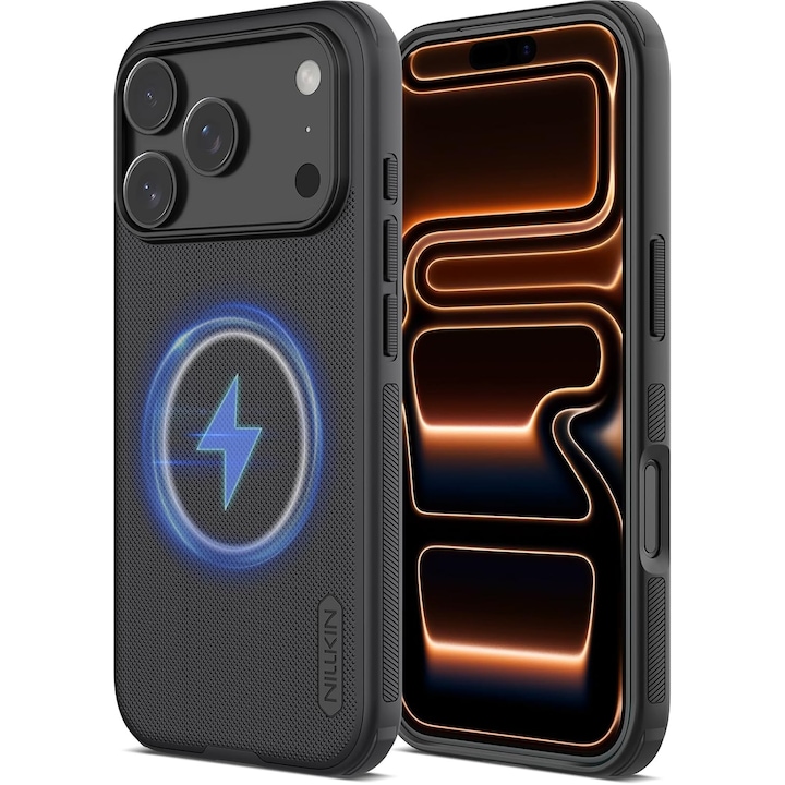 Carcasa Nillkin iPhone 17 Pro Max, protectie metalica lentila, negru