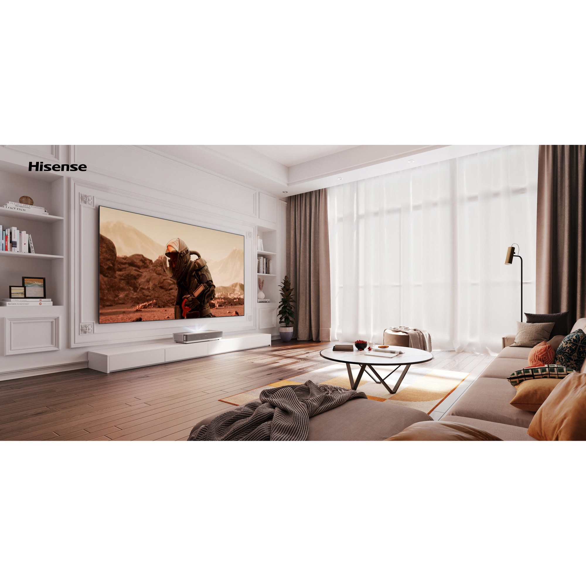Televizor Laser 120" Hisense 4K, Dolby Atmos, HDR10, Srebrny