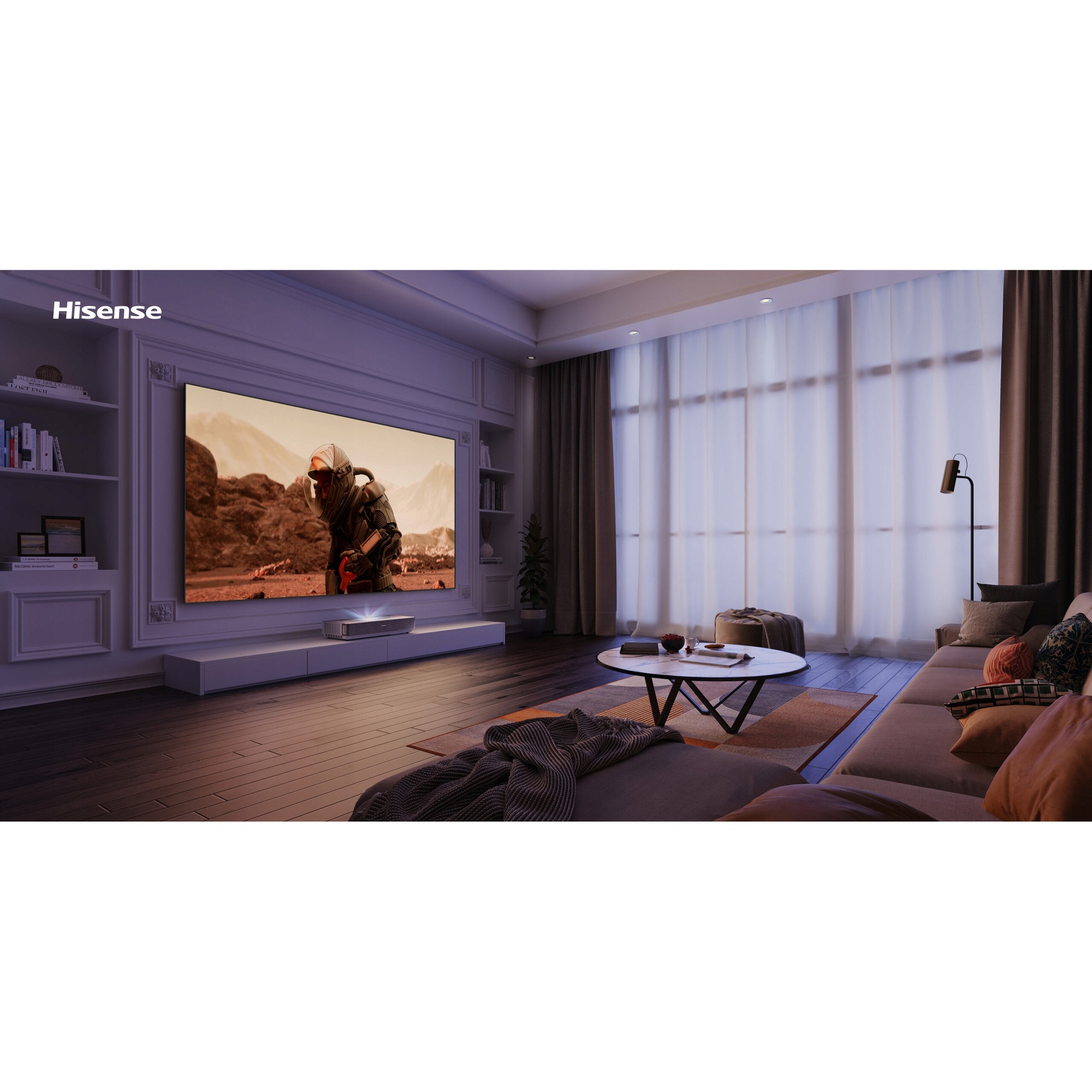 Televizor Laser 120" Hisense 4K, Dolby Atmos, HDR10, Srebrny