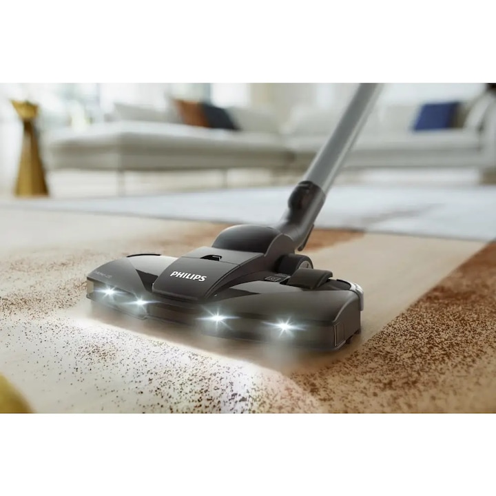 Aspirator cu Sac PHILIPS PowerGo XD8152/12, 4l, 900W, 77dB, Gri Metalic