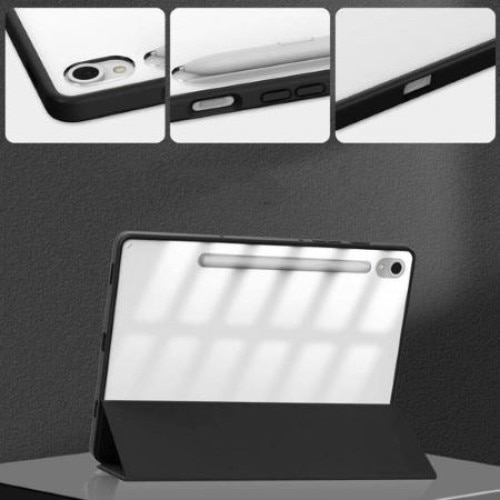 Husa Smart Cover compatibila cu Samsung Galaxy Tab S9 Plus/S9 FE Plus 12.4inch, Slot Pen, Negru, TELGORBCS