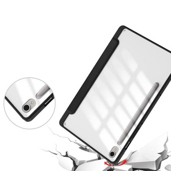 Husa Smart Cover compatibila cu Samsung Galaxy Tab S9 Plus/S9 FE Plus 12.4inch, Slot Pen, Negru, TELGORBCS