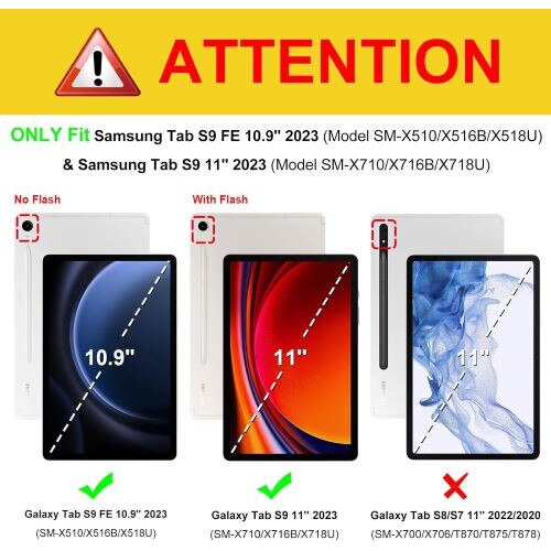 Husa Smart Cover compatibila cu Samsung Galaxy Tab S9 Plus/S9 FE Plus 12.4inch, Slot Pen, Negru, TELGORBCS
