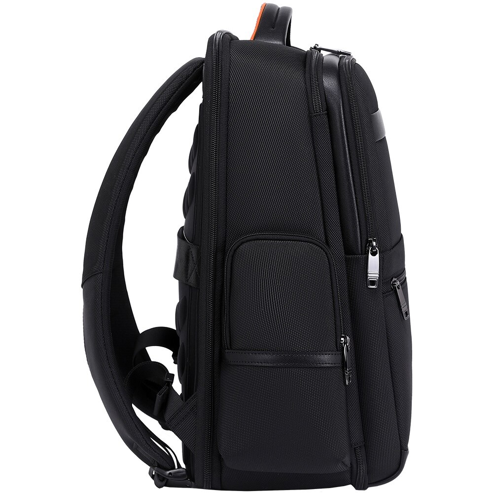 Rucsac business pentru barbati, compartiment separat pentru laptop 15.6 inch, business elegant cu port USB TYPE-C, din poliester este rezistent la apa si se fixeaza de valiza, JOLAR. KB02319BK Negru