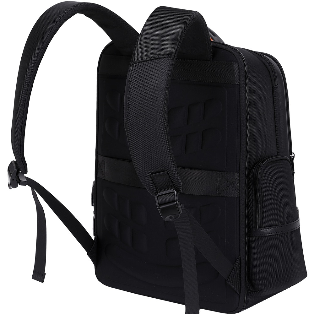 Rucsac business pentru barbati, compartiment separat pentru laptop 15.6 inch, business elegant cu port USB TYPE-C, din poliester este rezistent la apa si se fixeaza de valiza, JOLAR. KB02319BK Negru