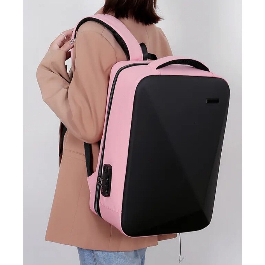 Rucsac TAIKESEN TK-L1, smart casual, rezistent la apa, buzunar anti furt, cu port USB, roz