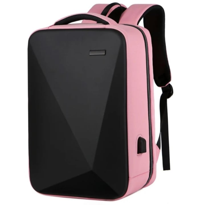 Rucsac TAIKESEN TK-L1, smart casual, rezistent la apa, buzunar anti furt, cu port USB, roz