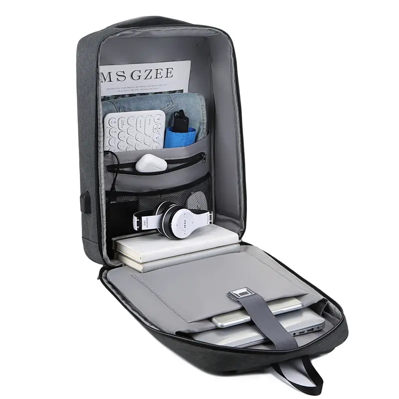 Rucsac TAIKESEN TK-L1, smart casual, rezistent la apa, buzunar anti furt, cu port USB, roz
