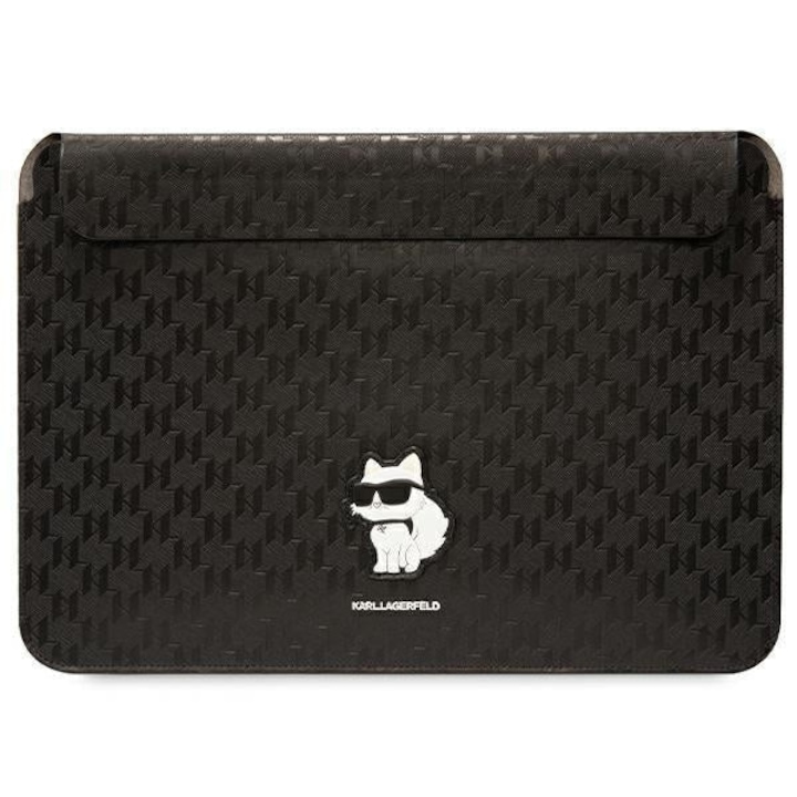 Husa Karl Lagerfeld Saffiano Monogram Choupette compatibila cu laptop 16 inch Black