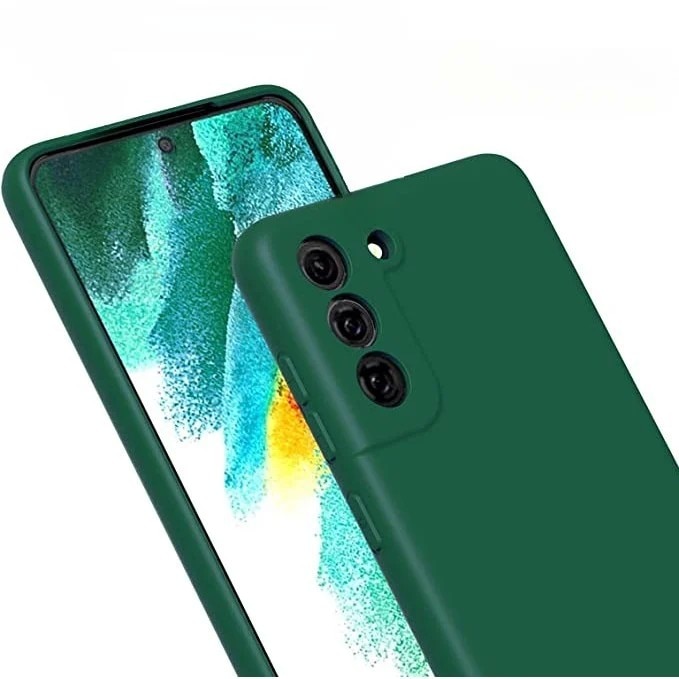 Husa Protectie, Flippy, compatibila cu Samsung S21 5G, Liquid Silicone, Verde