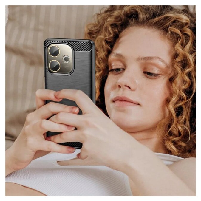 Husa Spate Upzz® Carbon Pro, Compatibila Cu Oppo A5 Pro 4G / A5 Pro 5G, Protectie Perfecta, Silicon, Negru