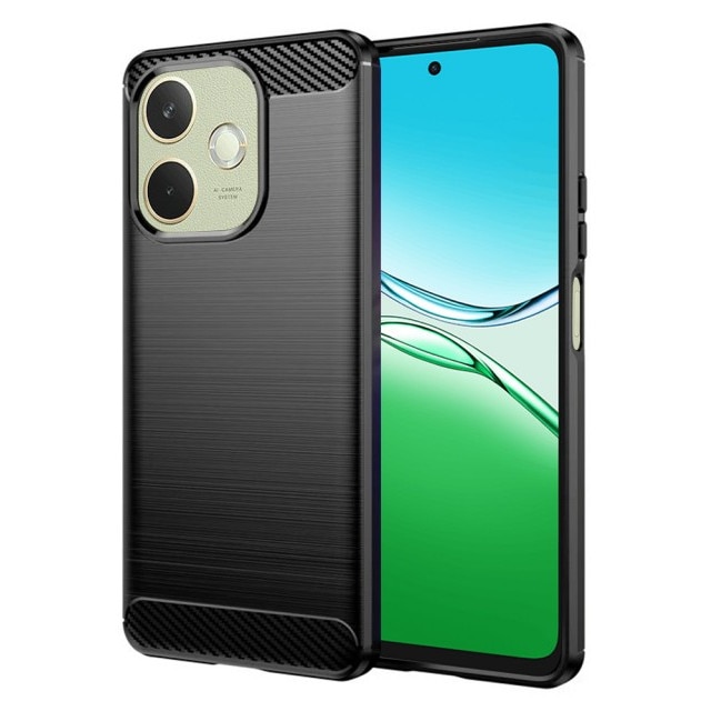 Husa Spate Upzz® Carbon Pro, Compatibila Cu Oppo A5 Pro 4G / A5 Pro 5G, Protectie Perfecta, Silicon, Negru