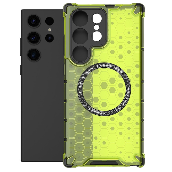 Husa compatibil cu Samsung Galaxy S25 Ultra cu protectie spate si margini anti-soc, Verde – Model Fagure