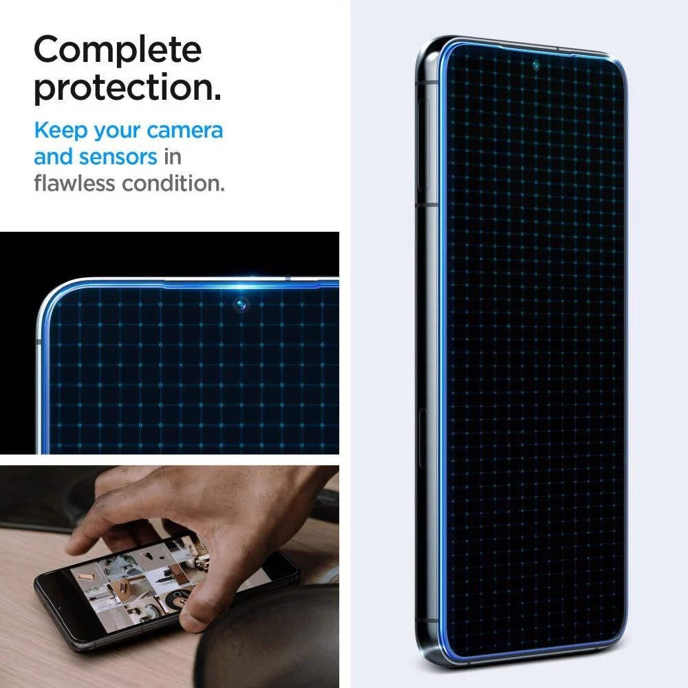 Set 2 folii sticla cu sistem de montare Case friendly Spigen GLAStR EZ FIT compatibil cu Samsung Galaxy S23 Plus