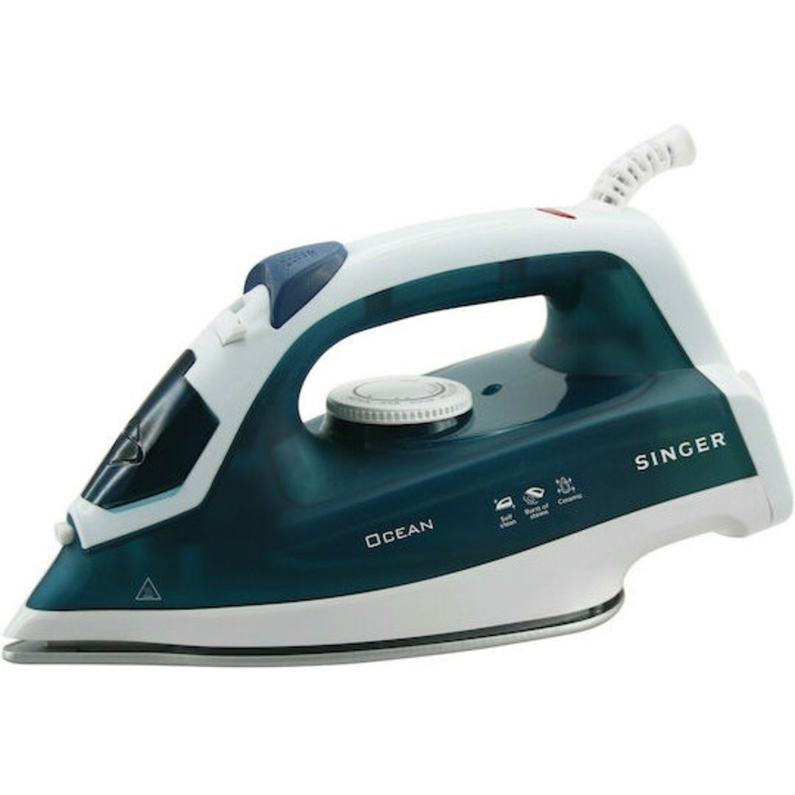 Fier de calcat cu abur Singer, 2000W, talpa ceramica, debit de abur 0-18gr/min, 26,2x11,5x14,7cm