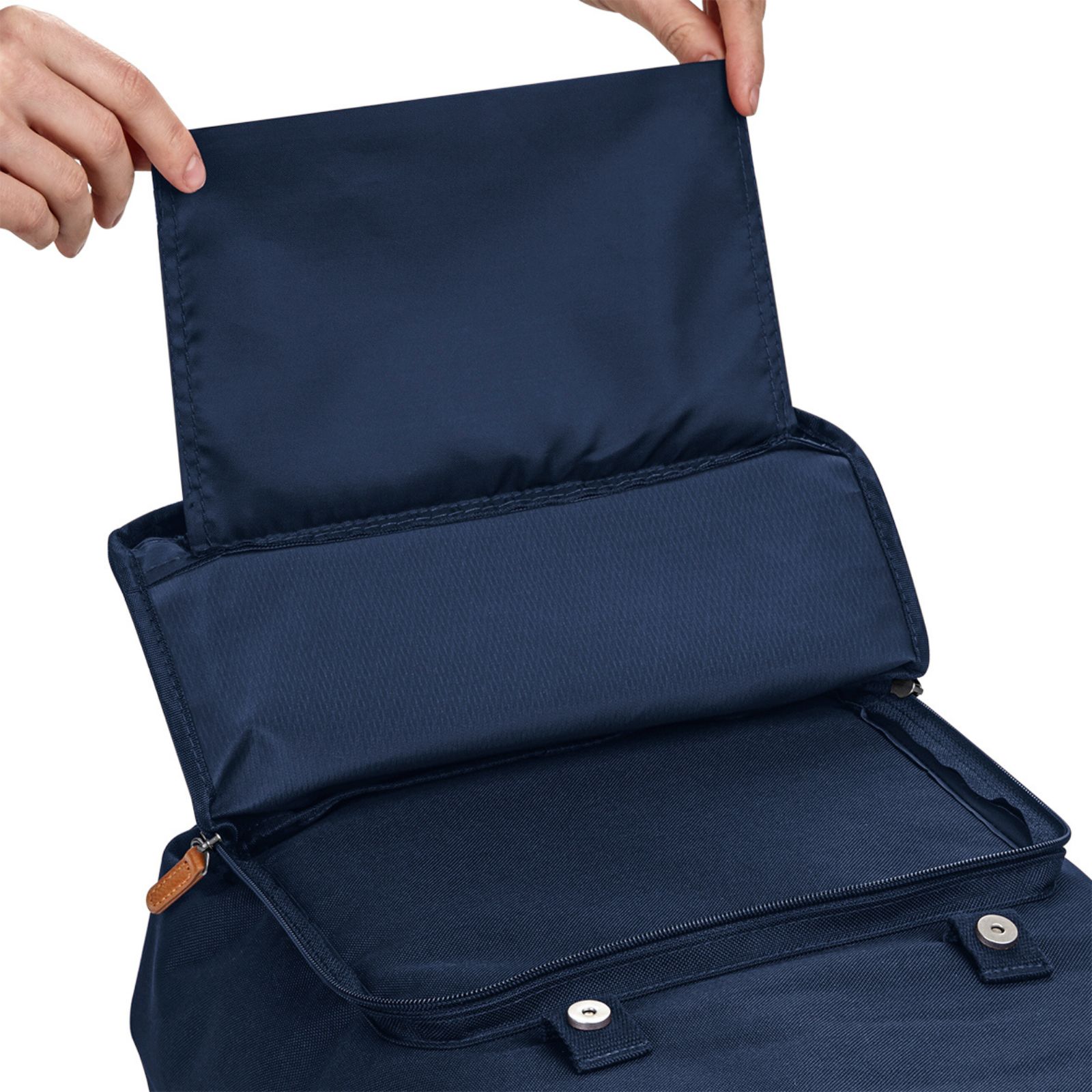 Rucsac vintage pentru laptop 13"-17", 3 buzunare, 6 compartimente, Ronic X, 30 x 46 x 17 cm, 18 l, navy