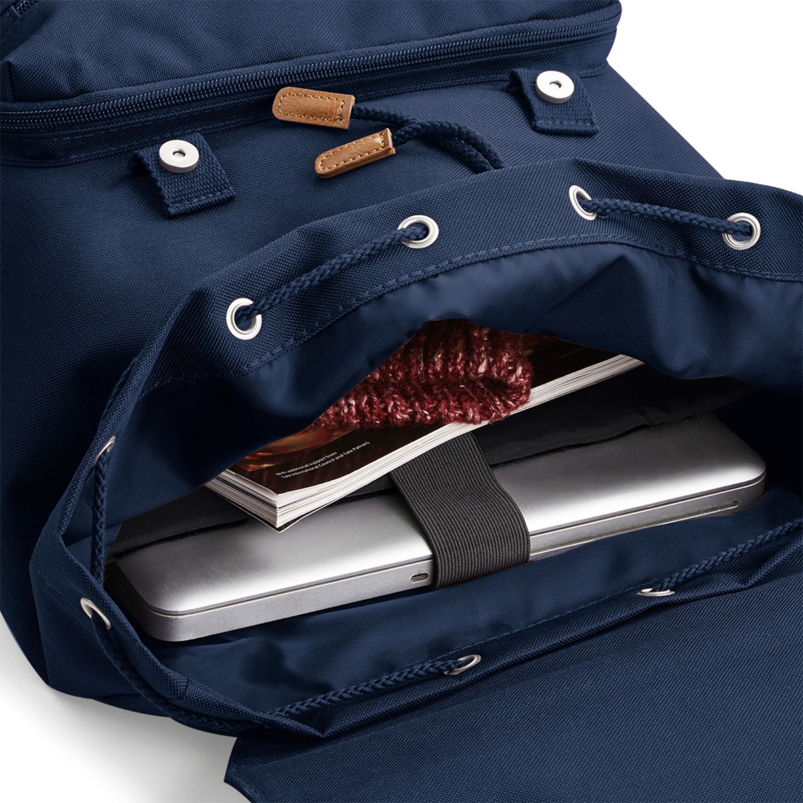 Rucsac vintage pentru laptop 13"-17", 3 buzunare, 6 compartimente, Ronic X, 30 x 46 x 17 cm, 18 l, navy