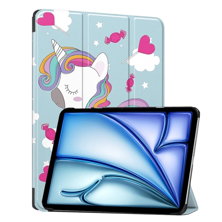 Husa pentru Apple iPad Air 11 2024 / 2025 M2, M3 cu functie wake-up/sleep tip stand unicorn